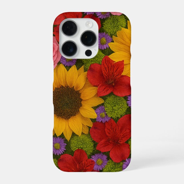 Sonnenblumen und Rose iPhone Case Hülle (Rückseite)