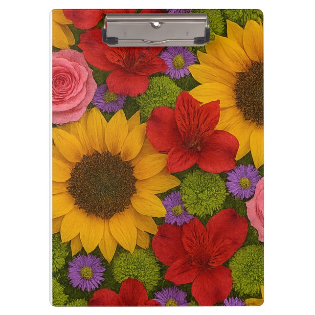 Sonnenblumen und Rose Klemmbrett (Vorderseite)