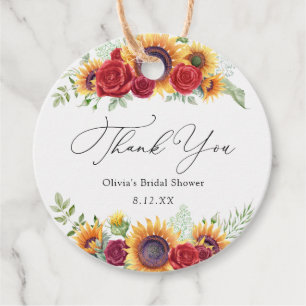 Sonnenblumen und Rose Vielen Dank für Ihre Unterst Geschenkanhänger