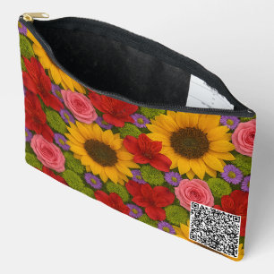 Sonnenblumen und Rose Zubehörtasche