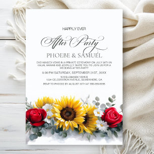 Sonnenblumen und Rosen Hochzeits- After-Party Einladung