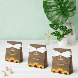 Sonnenblumen und rustikale Gastgeschenk Hochzeit Geschenkschachtel