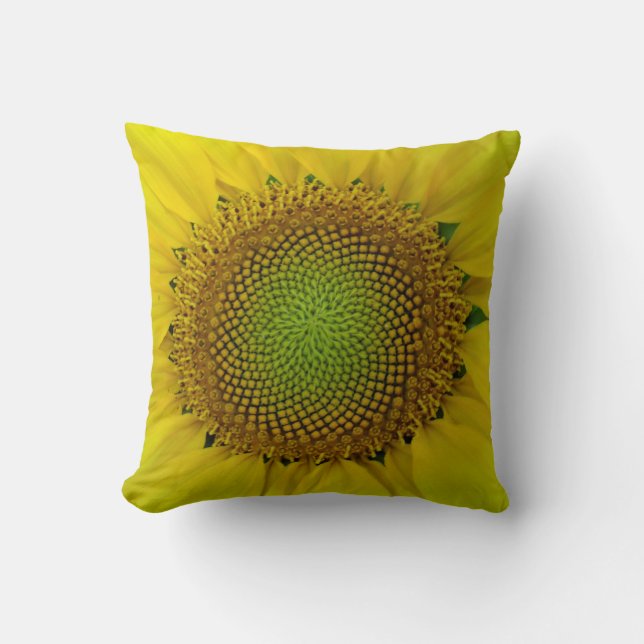 Sonnenblumen und Samen, Spirale, Goldenes Verhältn Kissen (Vorderseite)