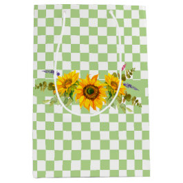 Sonnenblumen und Schachbrett Mittlere Geschenktüte