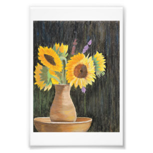 Sonnenblumen und Schatten Fotodruck