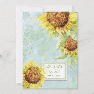 Sonnenblumen und Schlieren, Hochzeitseinladung Save The Date