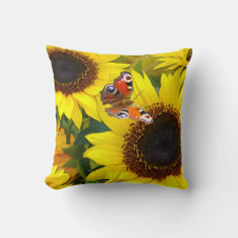 Sonnenblumen und Schmetterling-Kissen Kissen
