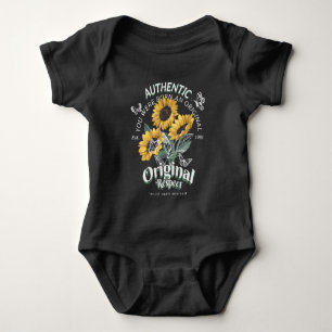Sonnenblumen und Schmetterlinge Grafik Baby Strampler