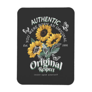 Sonnenblumen und Schmetterlinge Grafik Magnet