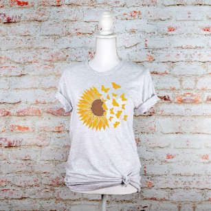 Sonnenblumen und Schmetterlinge Grafik T-Shirt