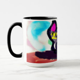 Sonnenblumen und Schwarze Katze Tasse