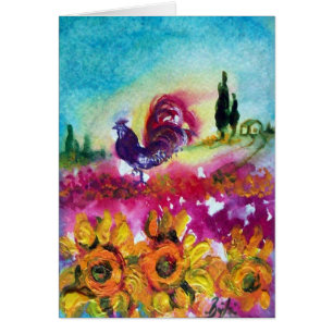 SONNENBLUMEN UND SCHWARZE ROOSTER