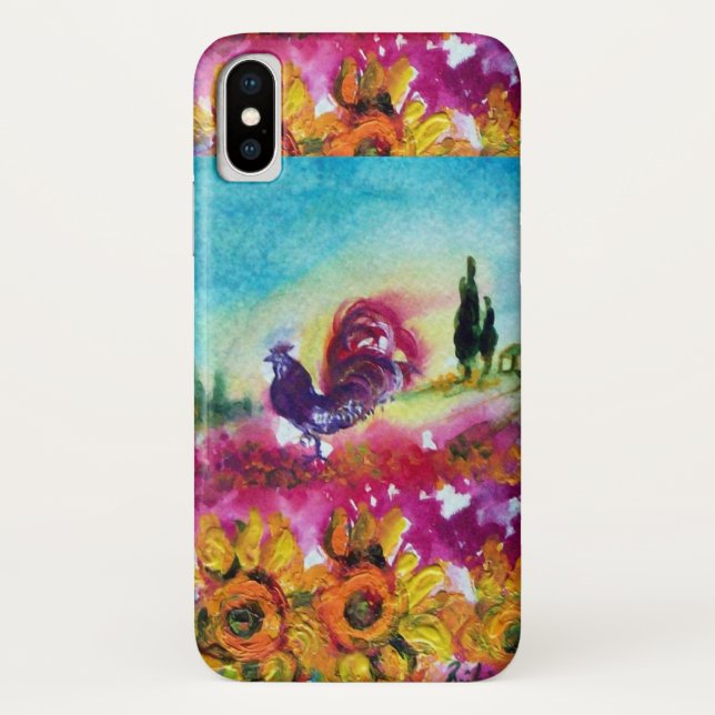 SONNENBLUMEN UND SCHWARZE ROOSTER Case-Mate iPhone HÜLLE (Rückseite)