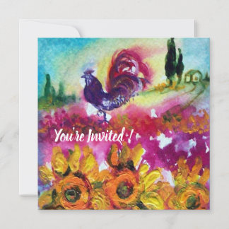 SONNENBLUMEN UND SCHWARZE ROOSTER Rustikale Landsc Einladung