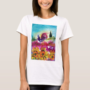SONNENBLUMEN UND SCHWARZE ROOSTER T-Shirt