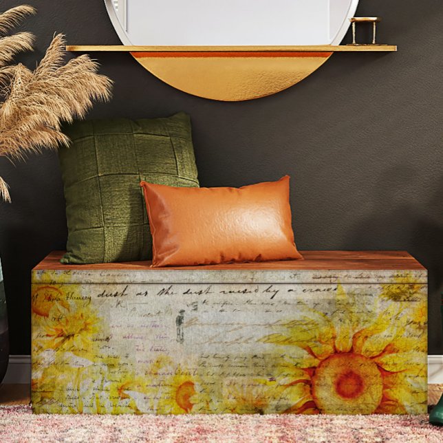 Sonnenblumen und Skripthandschriften Seidenpapier (Von Creator hochgeladen)