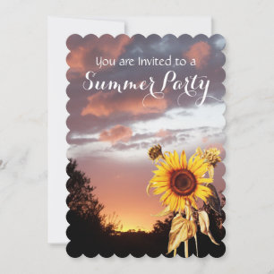 SONNENBLUMEN UND SONNENUNTERGANG RUSTIKALE HOCHZEI EINLADUNG