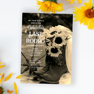 Sonnenblumen und Stiefel Letztes Rodeo Junggeselin Einladung