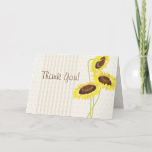 Sonnenblumen und Streifen Sammlung Dankeskarten Dankeskarte