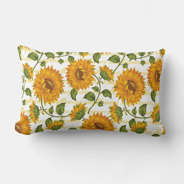 Sonnenblumen und Text Lendenkissen (Vorderseite)