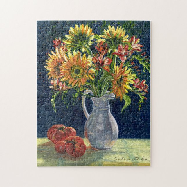 "Sonnenblumen und Tomaten" Jigsaw Puzzle (Vertikal)