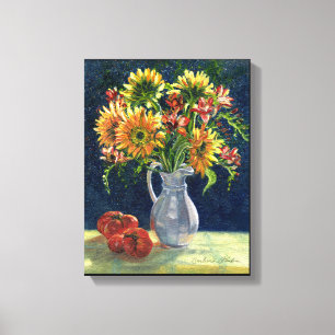 "Sonnenblumen und Tomaten" Leinwand drucken