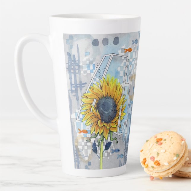 Sonnenblumen und Träume Große Latte Tasse (Beispiel)