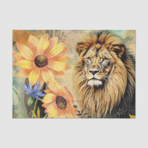 Sonnenblumen und Vintages Löwenkopfpapier Seidenpapier