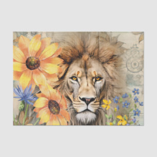 Sonnenblumen und Vintages Löwenkopfpapier Seidenpapier