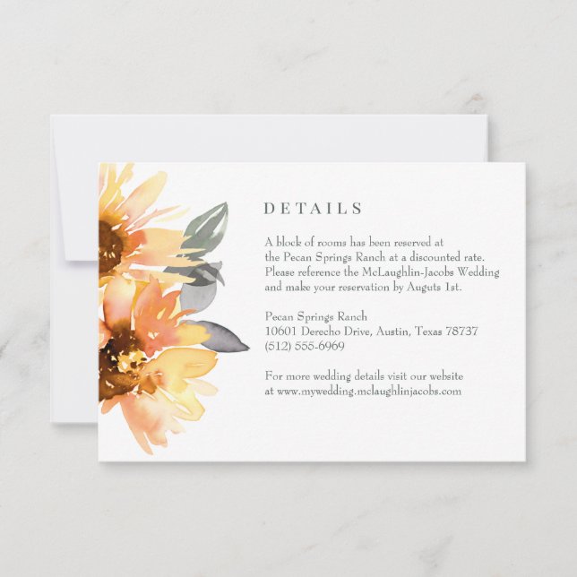 Sonnenblumen und Wildblumen Hochzeitskarte RSVP Karte (Vorderseite)