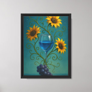 Sonnenblumen und Wine Fantasy Art Leinwanddruck