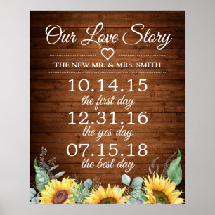 Sonnenblumen Unsere Liebe Story Timeline Wedding S Poster