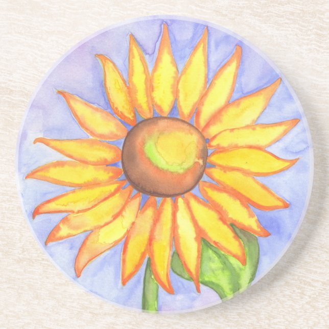 Sonnenblumen-Unterlage Sandstein Untersetzer (Vorne)