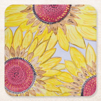 Sonnenblumen-Untersetzer Rechteckiger Pappuntersetzer