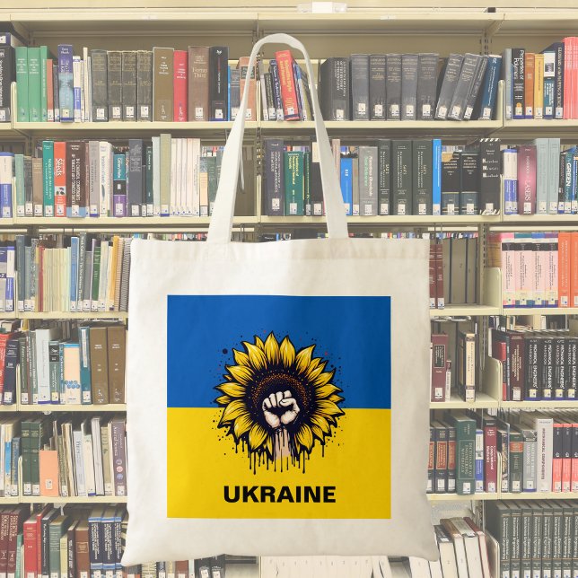 Sonnenblumen unterstützen ukrainische Flagge Tragetasche (Von Creator hochgeladen)