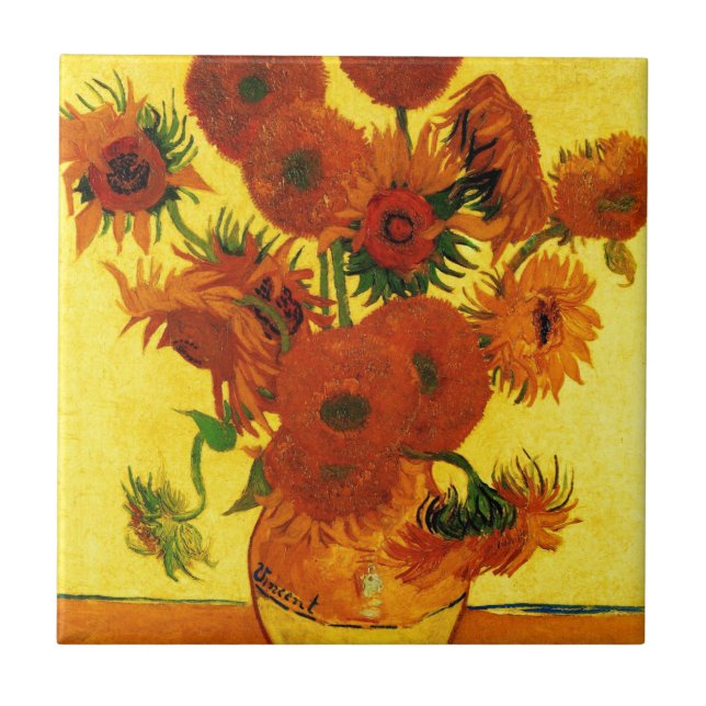 Sonnenblumen Van Gogh 15 Fliese (Vorderseite)