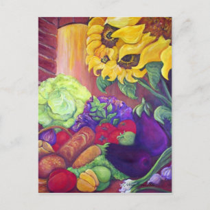 Sonnenblumen & Veggies Postkarte