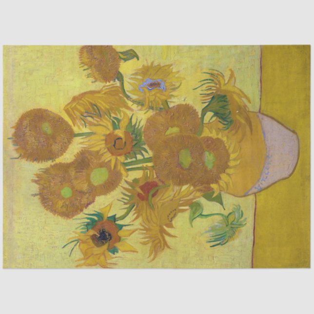 Sonnenblumen, Vincent van Gogh, 1889 Seidenpapier (Vorderseite)