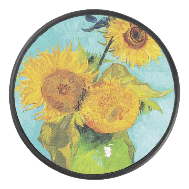 Sonnenblumen Vincent van Gogh Eishockey Puck (Vorderseite)
