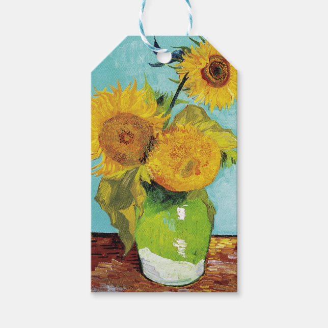 Sonnenblumen Vincent van Gogh Geschenkanhänger (Vorderseite)