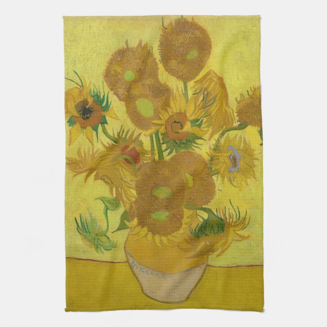 Sonnenblumen - Vincent van Gogh Geschirrtuch (Vertikal)