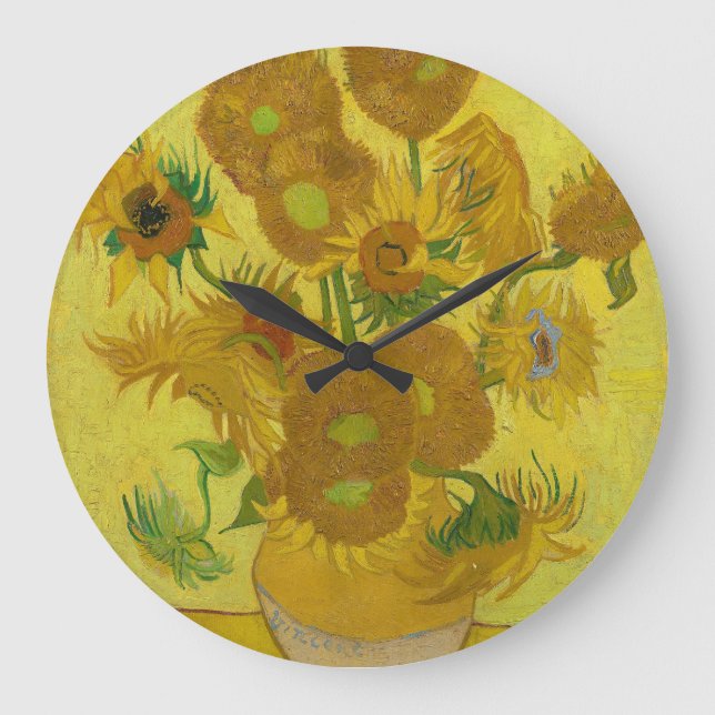 Sonnenblumen - Vincent van Gogh Große Wanduhr (Vorderseite)