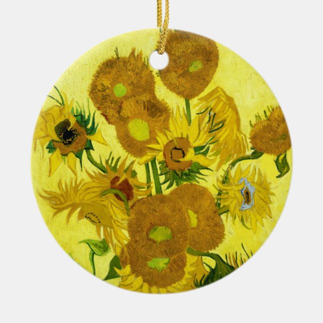Sonnenblumen Vincent van Gogh Keramik Ornament (Vorne)