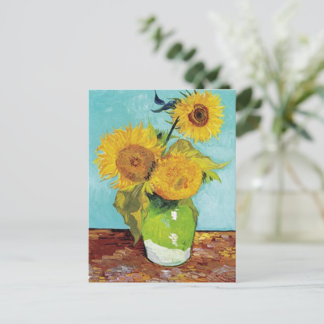 Sonnenblumen Vincent van Gogh Postkarte (Stehend Vorderseite)