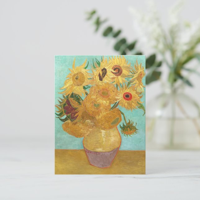 Sonnenblumen Vincent van Gogh Postkarte (Stehend Vorderseite)