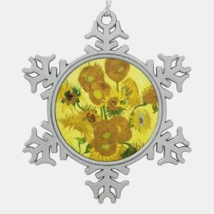 Sonnenblumen Vincent van Gogh Schneeflocken Zinn-Ornament