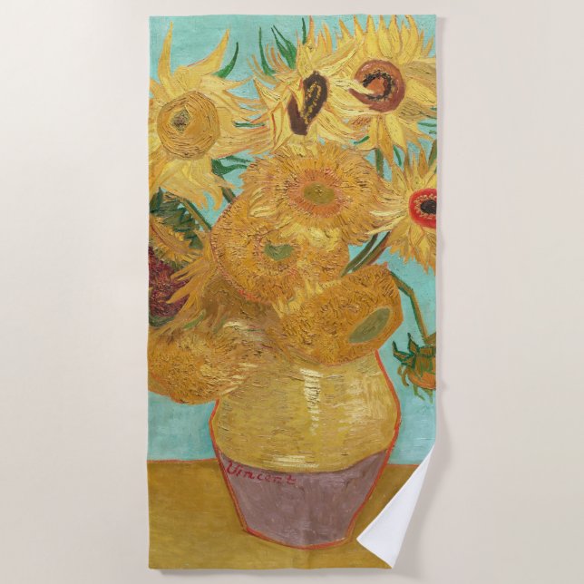 Sonnenblumen Vincent van Gogh Strandtuch (Vorderseite)