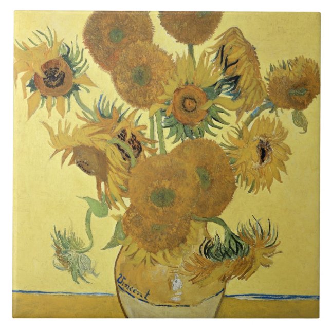 Sonnenblumen Vincent van Goghs |, 1888 Fliese (Vorderseite)