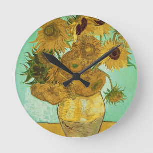 Sonnenblumen Vincent van Goghs  , 1888 Runde Wanduhr