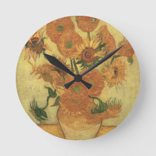 Sonnenblumen Vincent van Goghs  , 1889 Runde Wanduhr